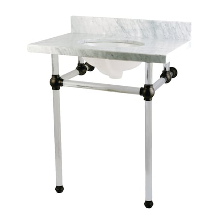 Kingston Brass 30X22 Marble Vanity Top W/ Acrylic Feet Combo, Marble/Black KVPB30MA0